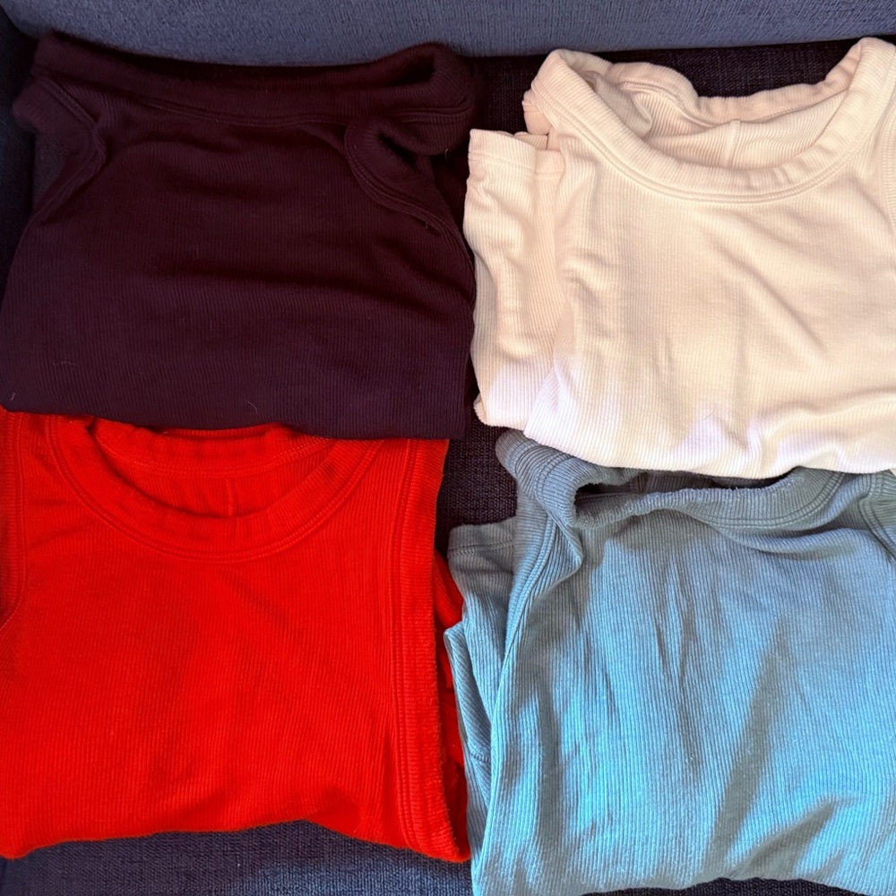 lululemon athletica Tank Tops - Deep Purple, Crisp White, Vibrant Red, Soft Blue